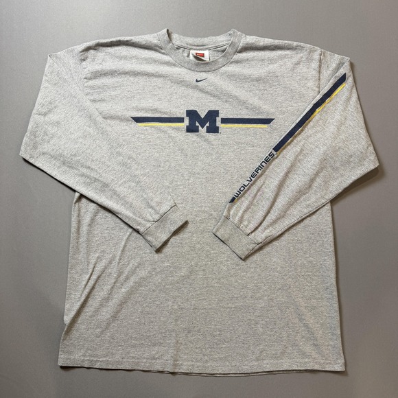 Michigan Wolverines Shirt Mens XL Gray NCAA Football Long Sleeve Nike Graphic - Picture 5 of 5